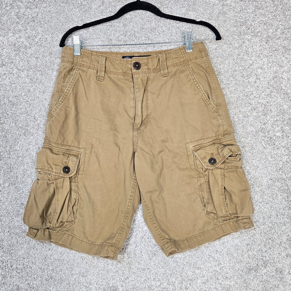 American Eagle Cargo Shorts Mens Size 28 Classic Fit Dark Tan Khaki brown Cotton